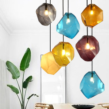 Zhongshan Nordic Style Home Decor Chandelier Glass Irregular Melt Lava Pendant Lights